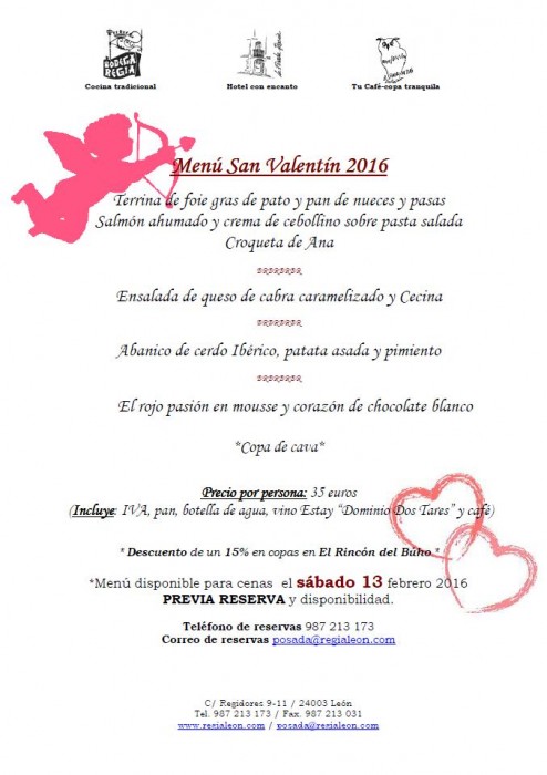 Menú San Valentin 2016