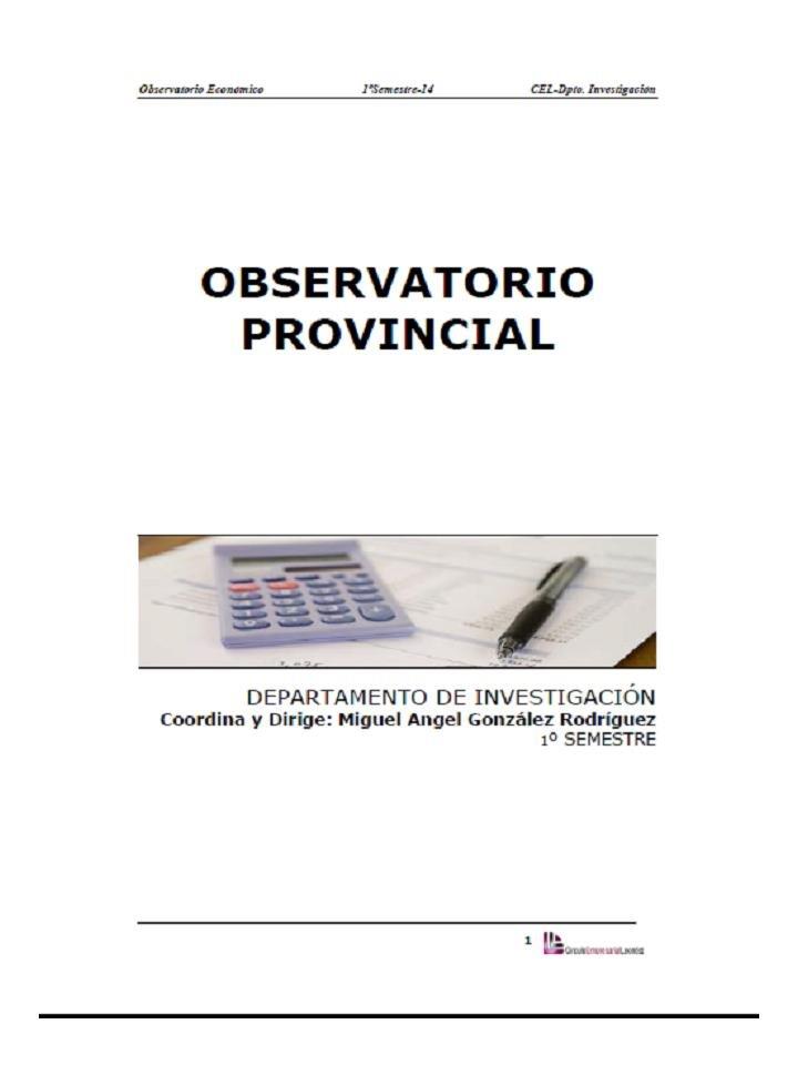 Informe del Observatorio Provincial del CEL