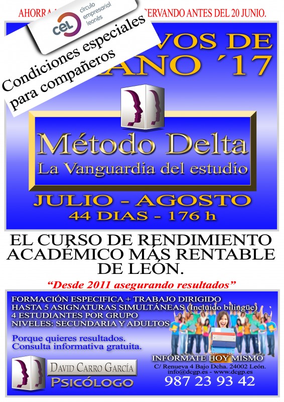 Técnicas de estudio Método Delta en formato intensivo, con 200€ de ahorro para asociados