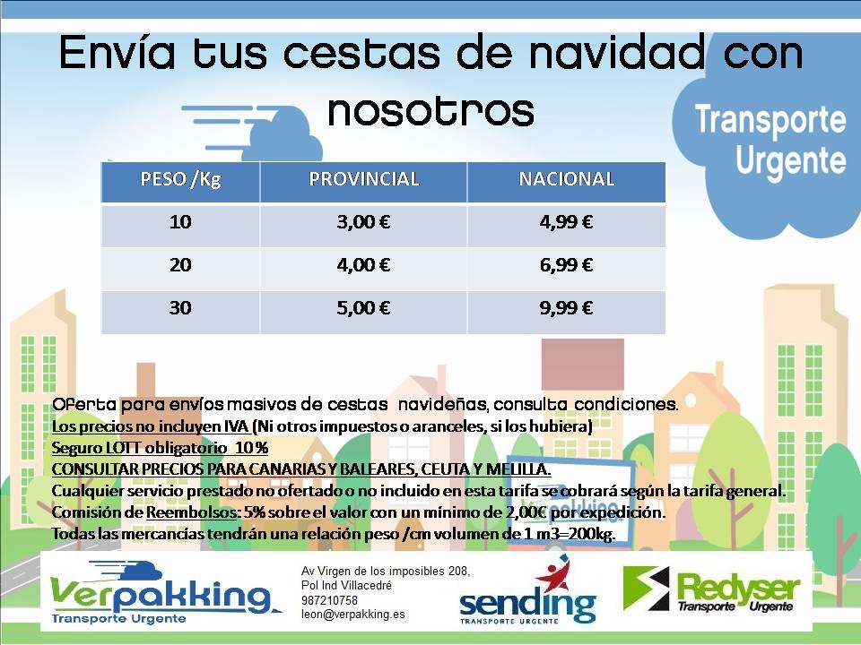 Promoción de Verpakking, envío de cestas de Navidad