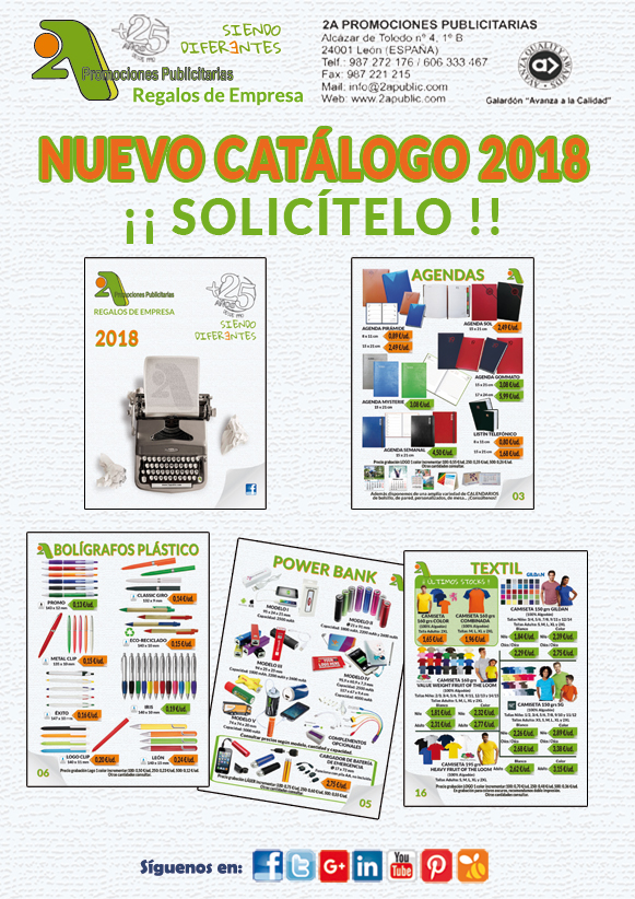 ¡¡¡ PRIMICIA para asociados del CEL: 2A presenta el nuevo CATÁLOGO 2018 !!!