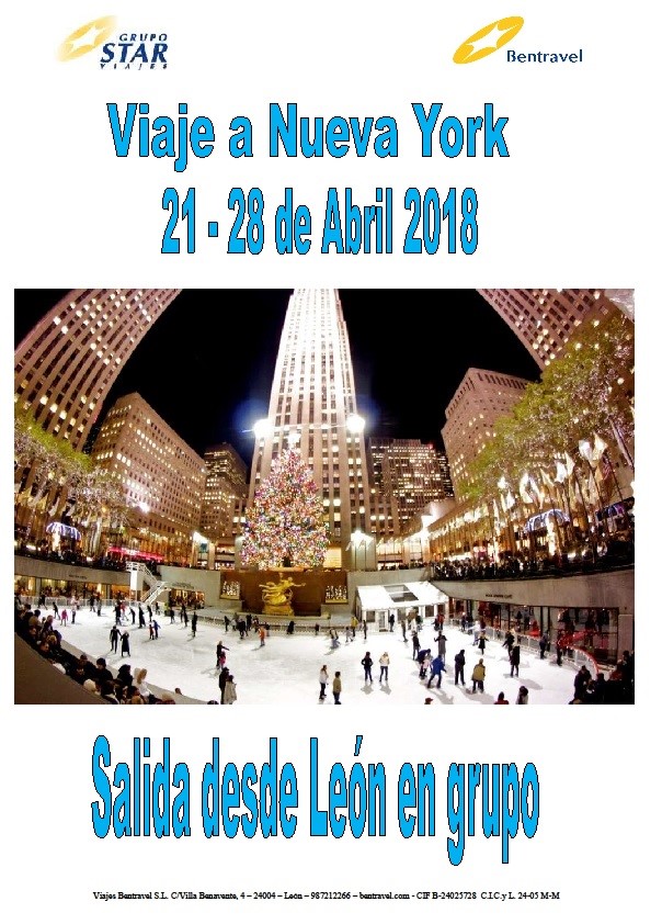 Oferta especial para socios CEL: Viaje a Nueva York desde León con Bentravel (21-28 abril)