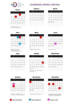 Calendario Laboral 2021 en León