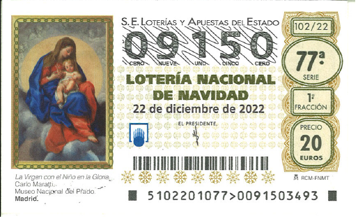 Ya disponible el número 09150 de la Lotería de Navidad del CEL