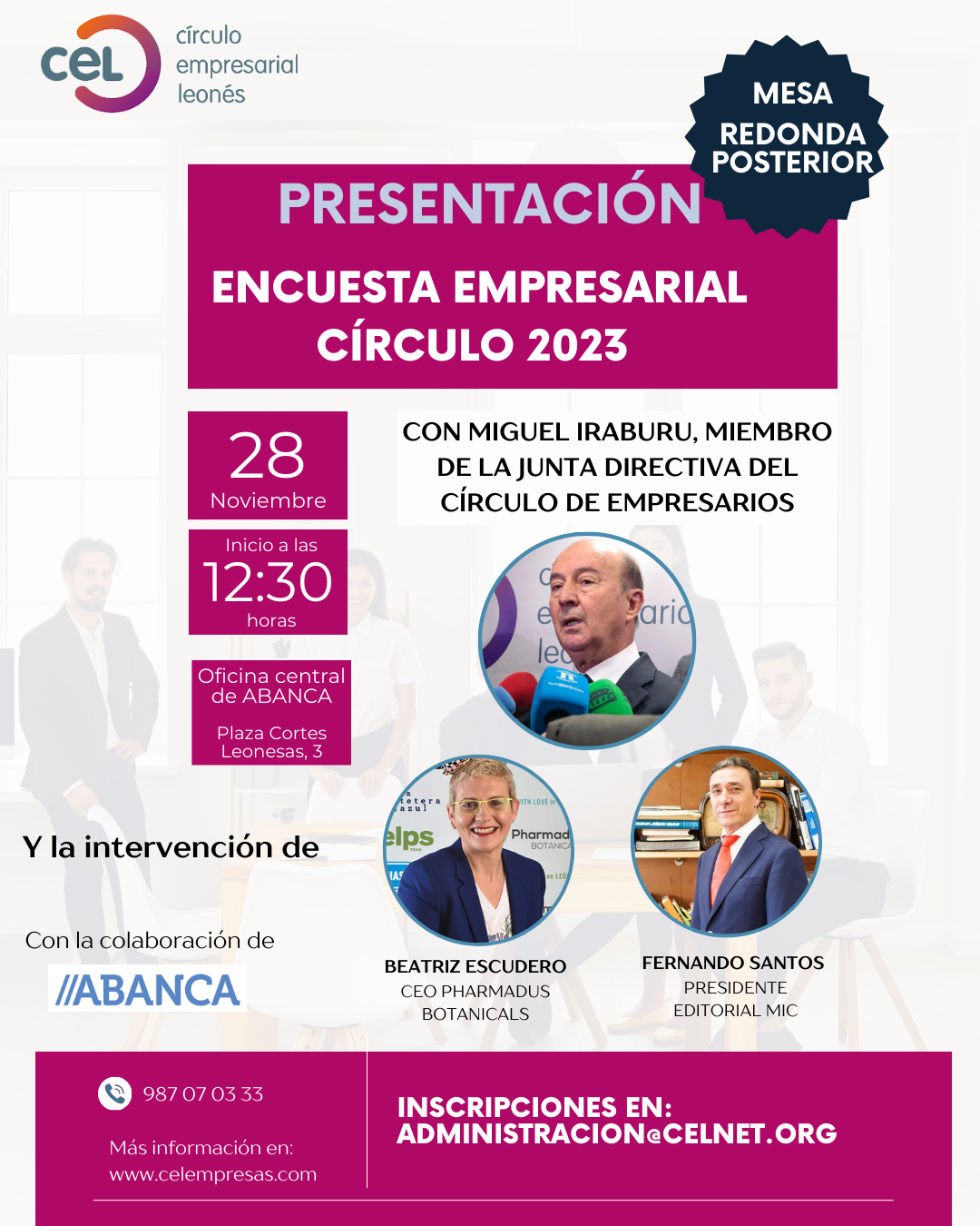 Presentación resultados Encuesta Empresarial Círculo 2023 y Mesa redonda posterior